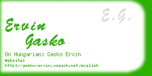 ervin gasko business card